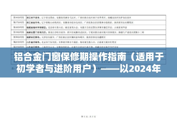 铝合金门窗初学者必读指南