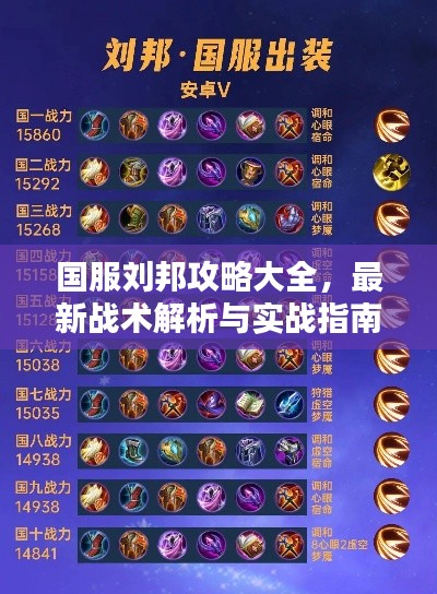 国服刘邦攻略大全，最新战术解析与实战指南