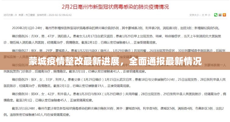 蒙城疫情整改最新进展，全面通报最新情况